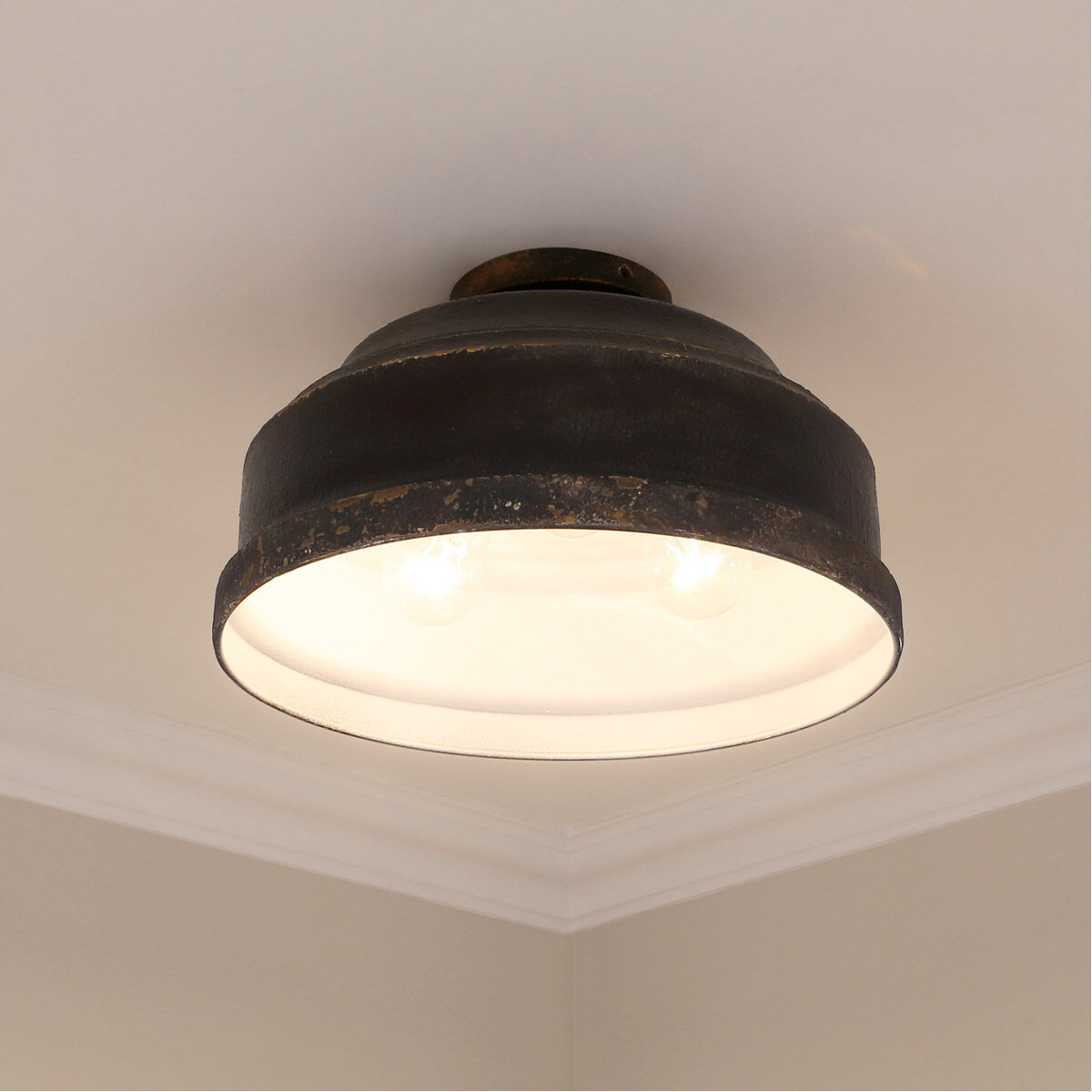Black iron flush mount ceiling light hotsell